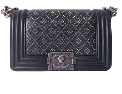 Boy Bag Small, £4,000, Handbags, Black, Leather, Front view